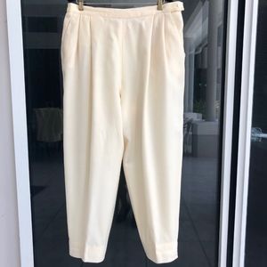 Wool Boucle Slacks Cream full lined sze 20 Talbots